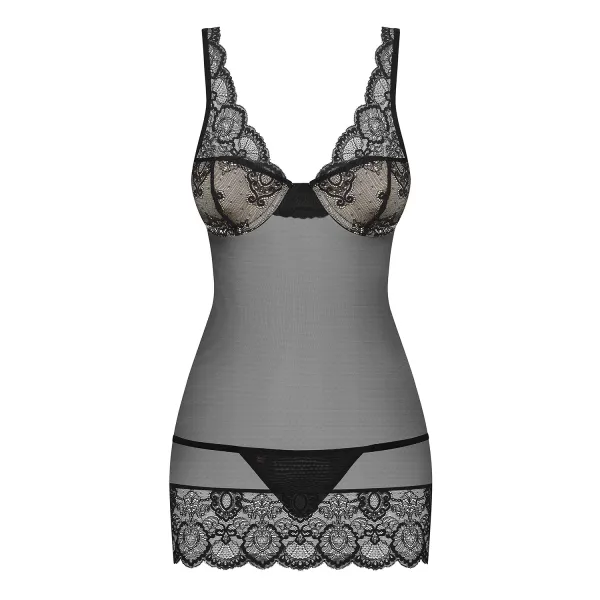 853-CHE-1 Chemise schwarz von Obsessive | Fesselliebe.de