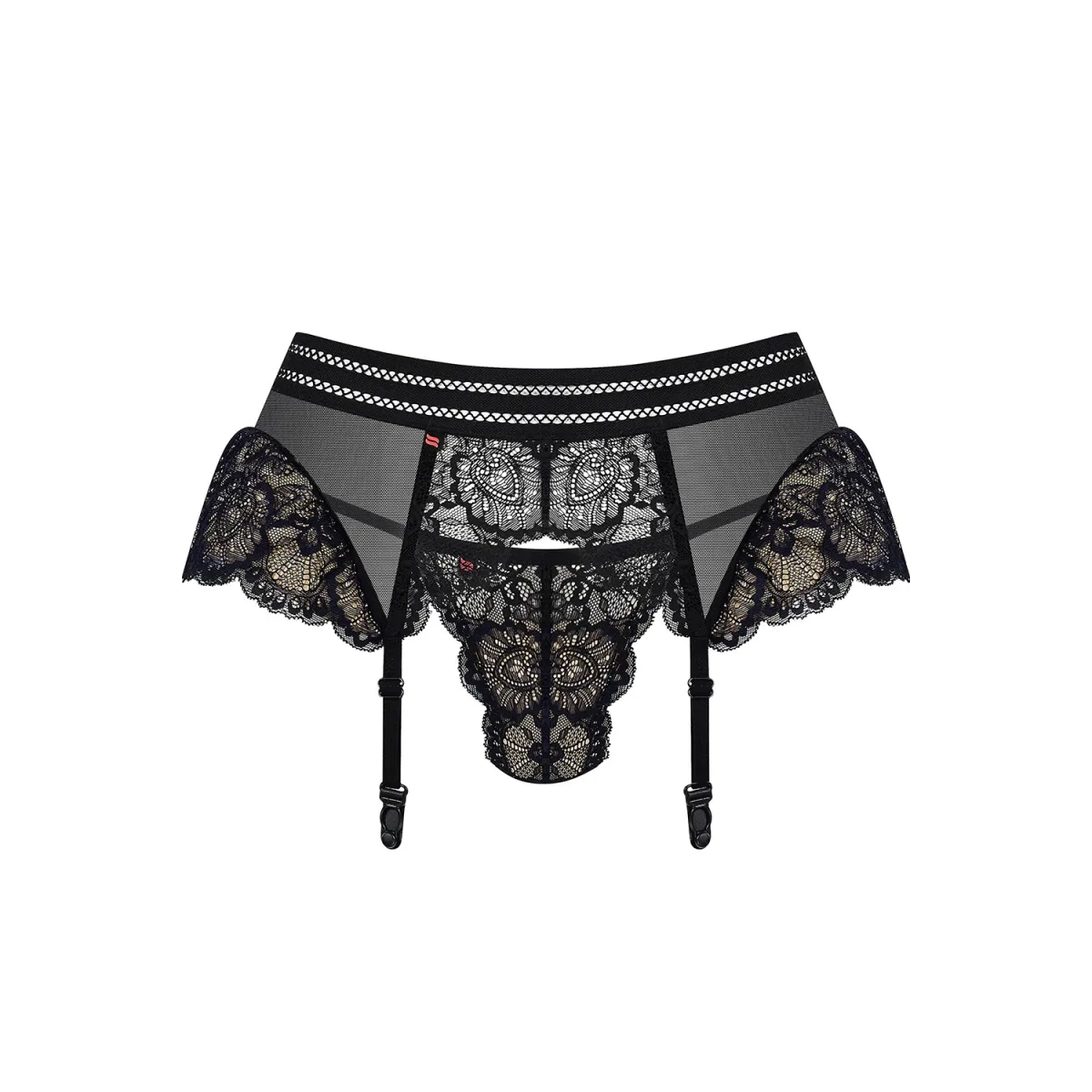 853-GAR-1 Strumpfhaltergürtel + T-String schwarz von Obsessive | Fesselliebe.de