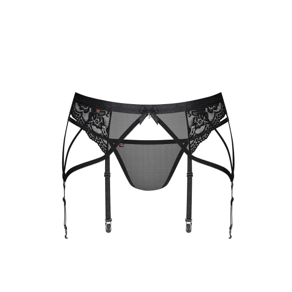 854-GAR-1 Strumpfhaltergürtel + T-String schwarz von Obsessive | Fesselliebe.de