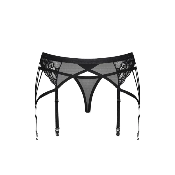 854-GAR-1 Strumpfhaltergürtel + T-String schwarz von Obsessive | Fesselliebe.de