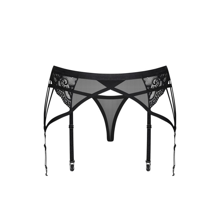 854-GAR-1 Strumpfhaltergürtel + T-String schwarz von Obsessive | Fesselliebe.de