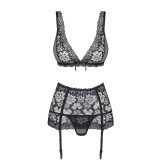 856-SEG-1 3-teilges Set schwarz von Obsessive | Fesselliebe.de