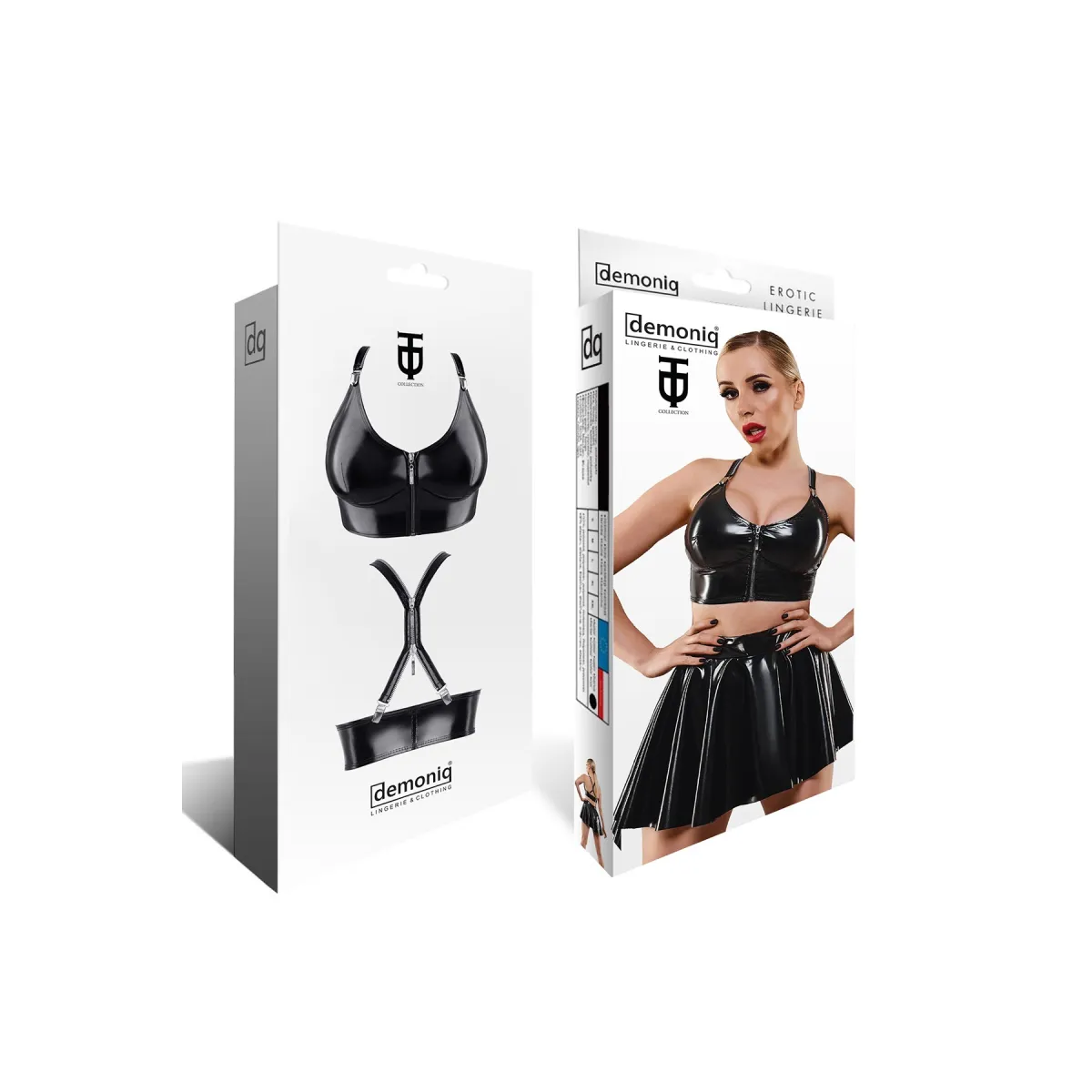 Schwarzes Damen-Top TDEike001 von Demoniq Total Domination Collection | Fesselliebe.de