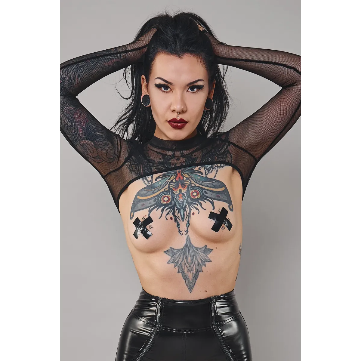 Schwarzes Damen-Top TDInge001 von Demoniq Total Domination Collection | Fesselliebe.de