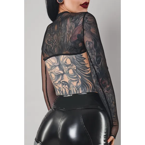 Schwarzes Damen-Top TDInge001 von Demoniq Total Domination Collection | Fesselliebe.de