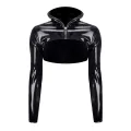 Schwarze kurze Jacke TDNele001 von Demoniq Total Domination Collection
