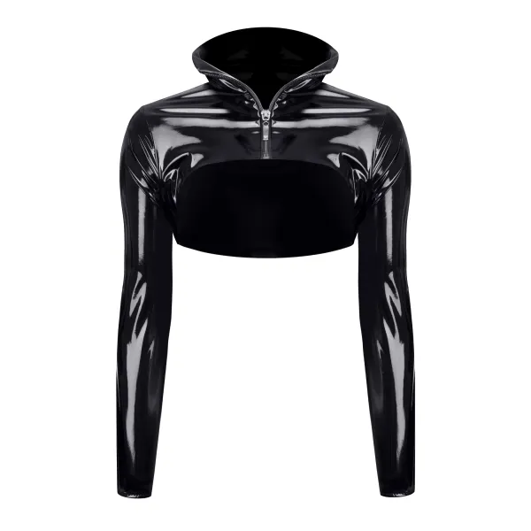 Schwarze kurze Jacke TDNele001 von Demoniq Total Domination Collection | Fesselliebe.de