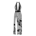 F312 langes Kleid aus Netzmaterial von Noir Handmade