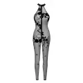 F315 Bodystocking aus Netzmaterial mit Samtaufdruck von Noir Handmade