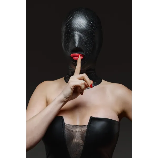 Maske TDMaskblack001 schwarz von Demoniq Total Domination Collection | Fesselliebe.de