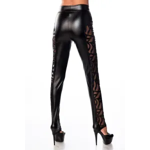 Schwarze Wetlook Leggings 18310 von Saresia