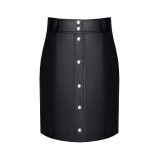Schwarzer Damen-Rock TDLeonore001 von Demoniq Total Domination Collection | Fesselliebe.de