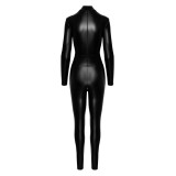F319 Powerwetlook Catsuit mit Reißverschluss und Ring von Noir Handmade | Fesselliebe.de