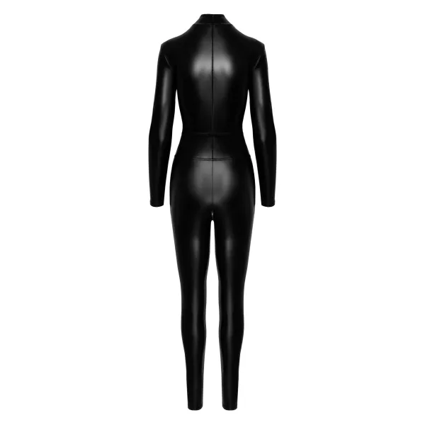 F319 Powerwetlook Catsuit mit Reißverschluss und Ring von Noir Handmade | Fesselliebe.de