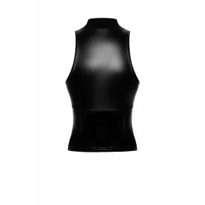 F324 Wetlook Top mit Reißverschluss von Noir Handmade