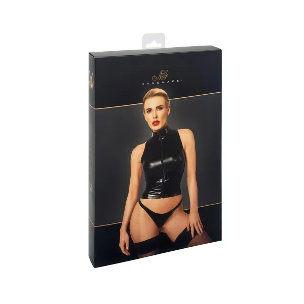 F324 Wetlook Top mit Reißverschluss von Noir Handmade | Fesselliebe.de