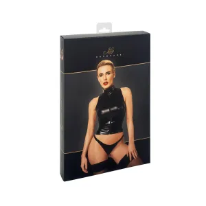 F324 Wetlook Top mit Reißverschluss von Noir Handmade