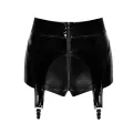 F325 Wetlook Shorts mit PVC Strumpfhaltern von Noir Handmade