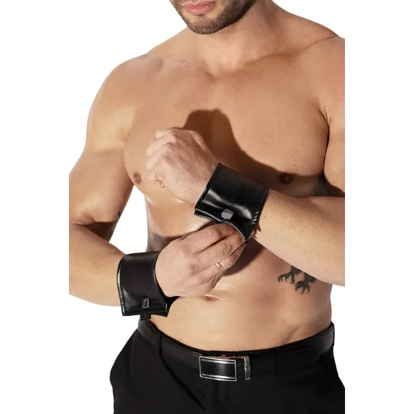 H075 Paar Handgelenk-Geldbörse mit verstecktem Reißverschluss von Noir Handmade | Fesselliebe.de