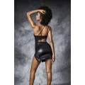 Schwarzes Minikleid aus Wetlook-Stoff - MAL4587BLK von Mapale