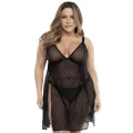 Schwarzes Babydoll Plus Size - MAL7498XBLK von Mapale