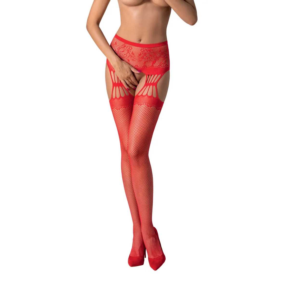 Ouvert Strumpfhose S027 rot von Passion Erotic Line | Fesselliebe.de