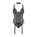 Strapshemd Set Donarella schwarz von Obsessive