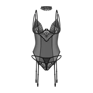 Strapshemd Set Donarella schwarz von Obsessive