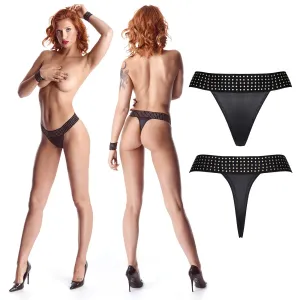 Schwarzer String-Tanga CBAmber001 von Demoniq Cash Baby Collection