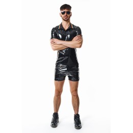 PVC Polo Shirt RMRaffaeleRBW schwarz von Pride Festih Line | Fesselliebe.de