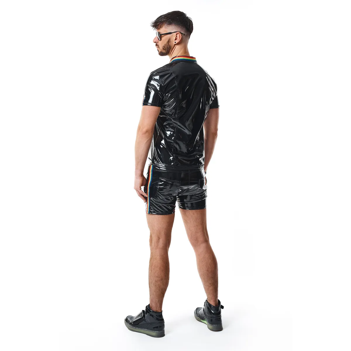 PVC Polo Shirt RMRaffaeleRBW schwarz von Pride Festih Line | Fesselliebe.de