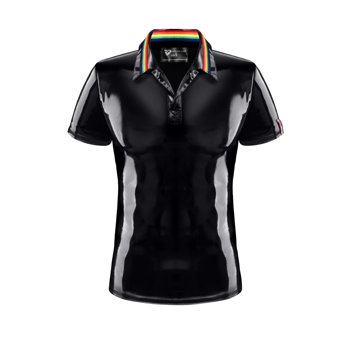 PVC Polo Shirt RMRaffaeleRBW schwarz von Pride Festih Line | Fesselliebe.de
