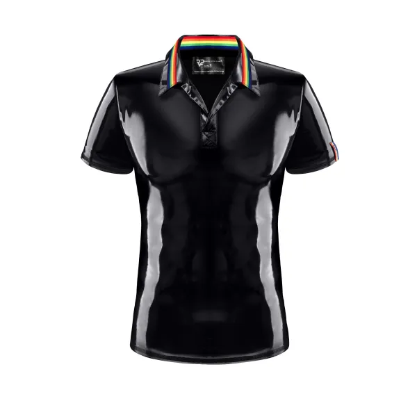 PVC Polo Shirt RMRaffaeleRBW schwarz von Pride Festih Line | Fesselliebe.de