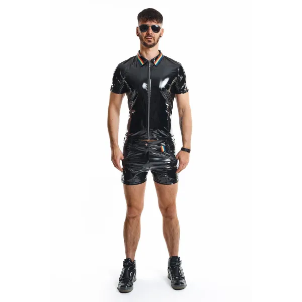 PVC Herren Polo Shirt RMRemigioRBW schwarz von Pride Festih Line | Fesselliebe.de