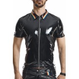 PVC Herren Polo Shirt RMRemigioRBW schwarz von Pride Festih Line | Fesselliebe.de