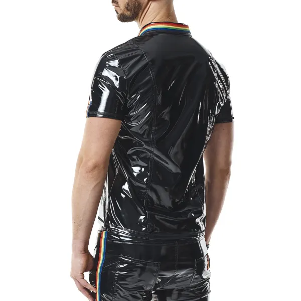PVC Herren Polo Shirt RMRemigioRBW schwarz von Pride Festih Line | Fesselliebe.de