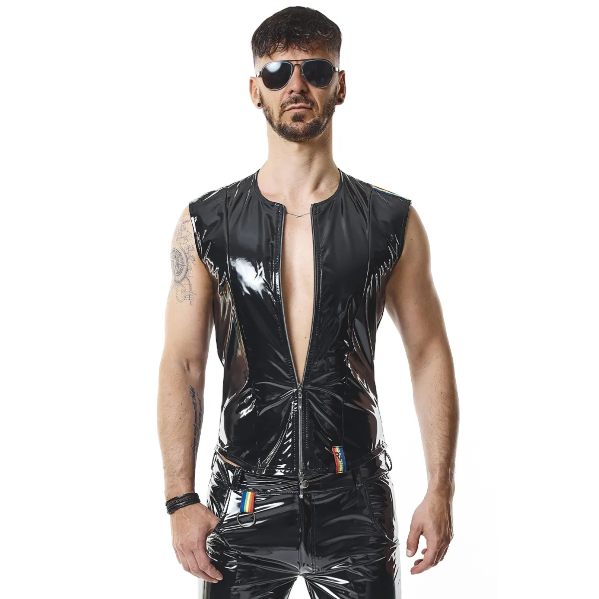 PVC Herren Weste RMTaddeoRBW schwarz von Pride Festih Line | Fesselliebe.de
