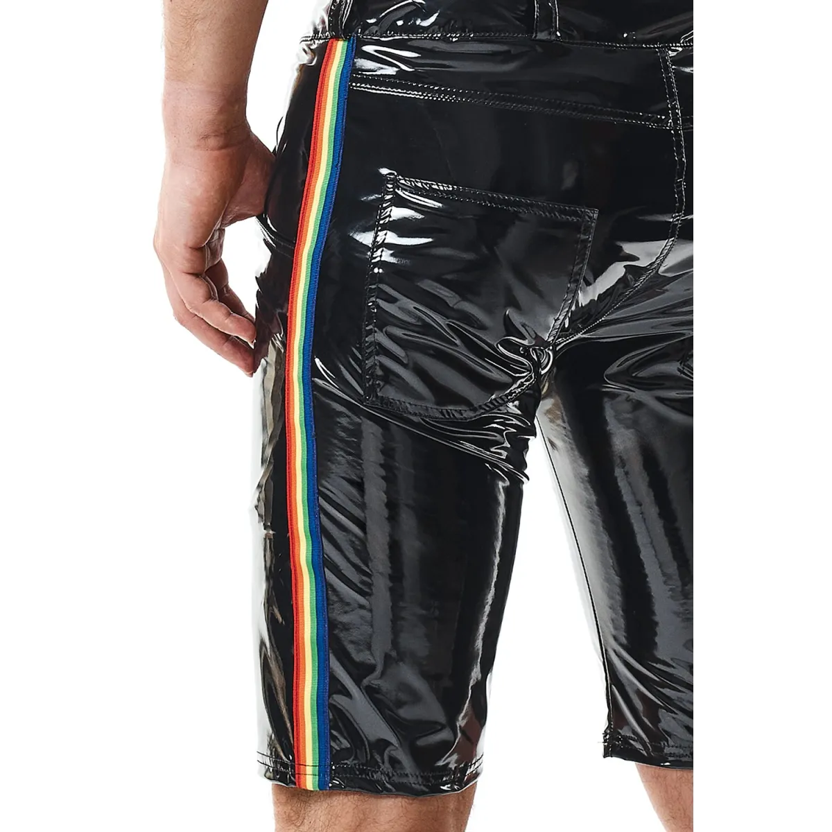 Herren PVC Shorts RMUmbertoRBW schwarz von Pride Festih Line | Fesselliebe.de