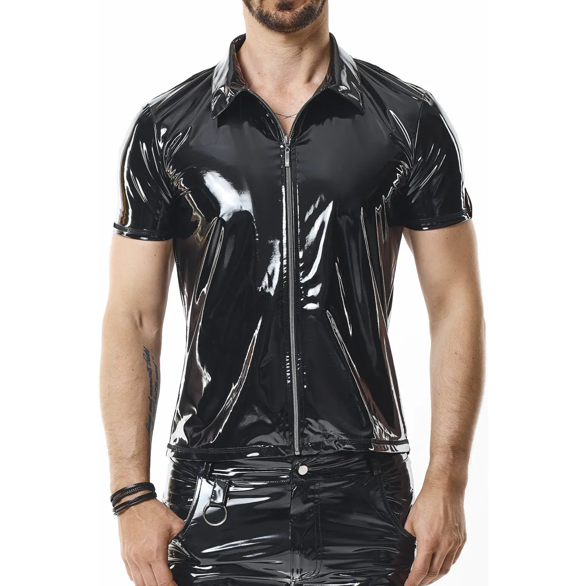PVC Herren Polo Shirt RMRoccoPVC schwarz von nextGEN Collection | Fesselliebe.de