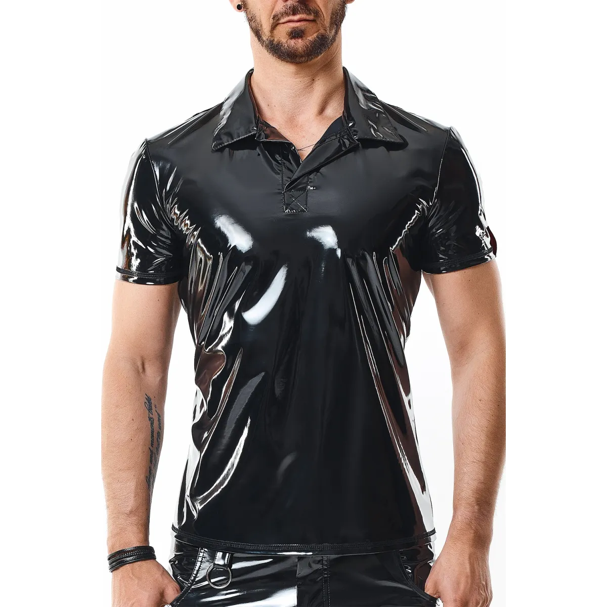 PVC Polo Shirt RMRodolfoPVC schwarz von nextGEN Collection | Fesselliebe.de