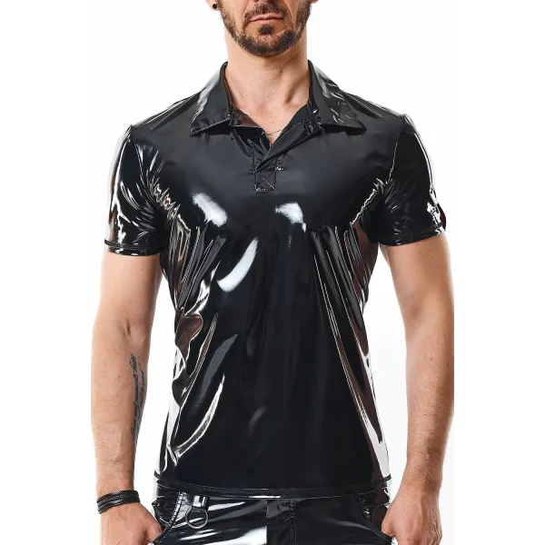 PVC Polo Shirt RMRodolfoPVC schwarz von nextGEN Collection | Fesselliebe.de