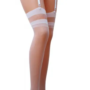 Halterlose Strümpfe ST002 weiß von Passion | Fesselliebe.de