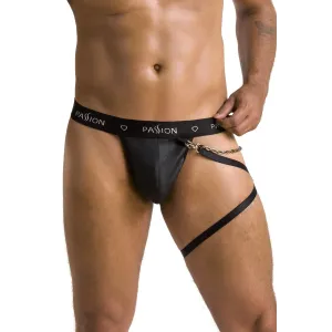 Schwarzer Männer String mit Beinharness 058 von Passion | Fesselliebe.de