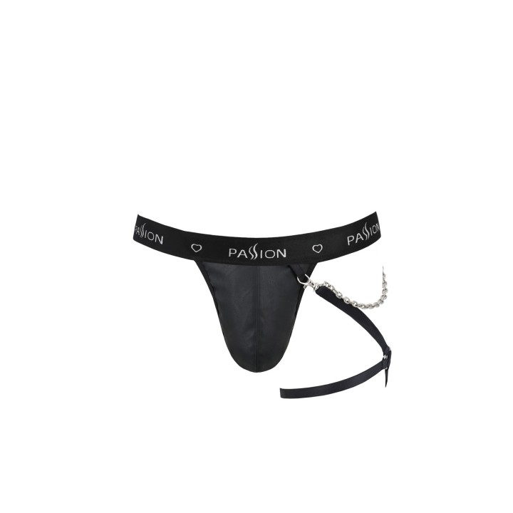 Schwarzer Männer String mit Beinharness 058 von Passion | Fesselliebe.de
