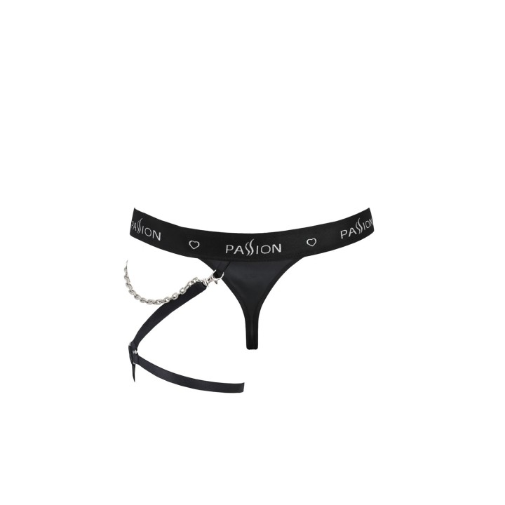 Schwarzer Männer String mit Beinharness 058 von Passion | Fesselliebe.de