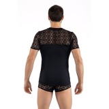 Schwarzer Herren T-Shirt 2407-81 von Look Me | Fesselliebe.de