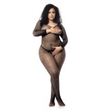 Langärmliger Netz-Bodystocking – MAL1102XBLK von Mapale | Fesselliebe.de