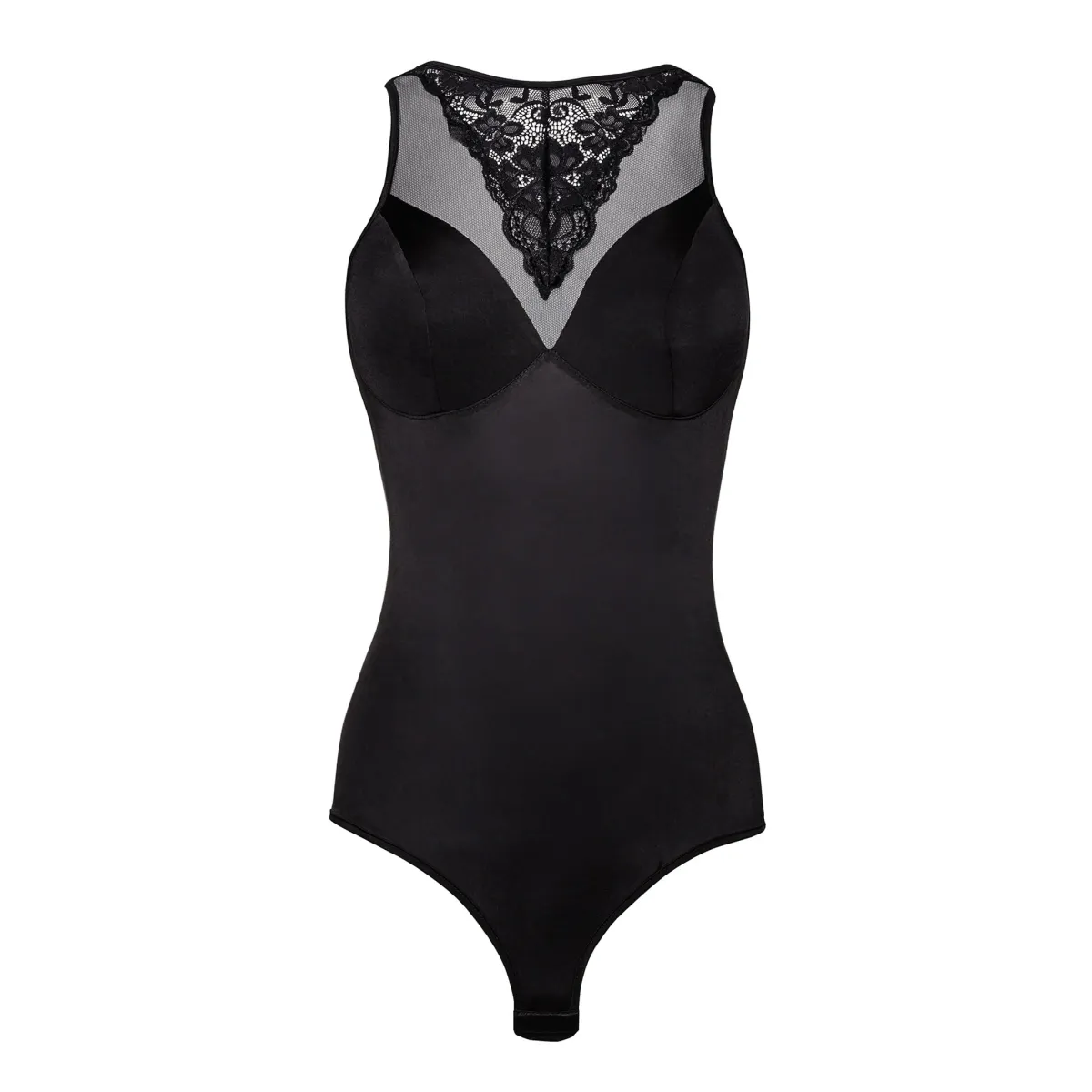 Schwarzer Body mit Netzeinsatz und Spitze KA923328 von Kalimo | Fesselliebe.de