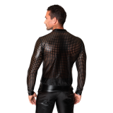 Schwarze Powerwetlook Jacke H076 von Noir Handmade Chaos Collection | Fesselliebe.de