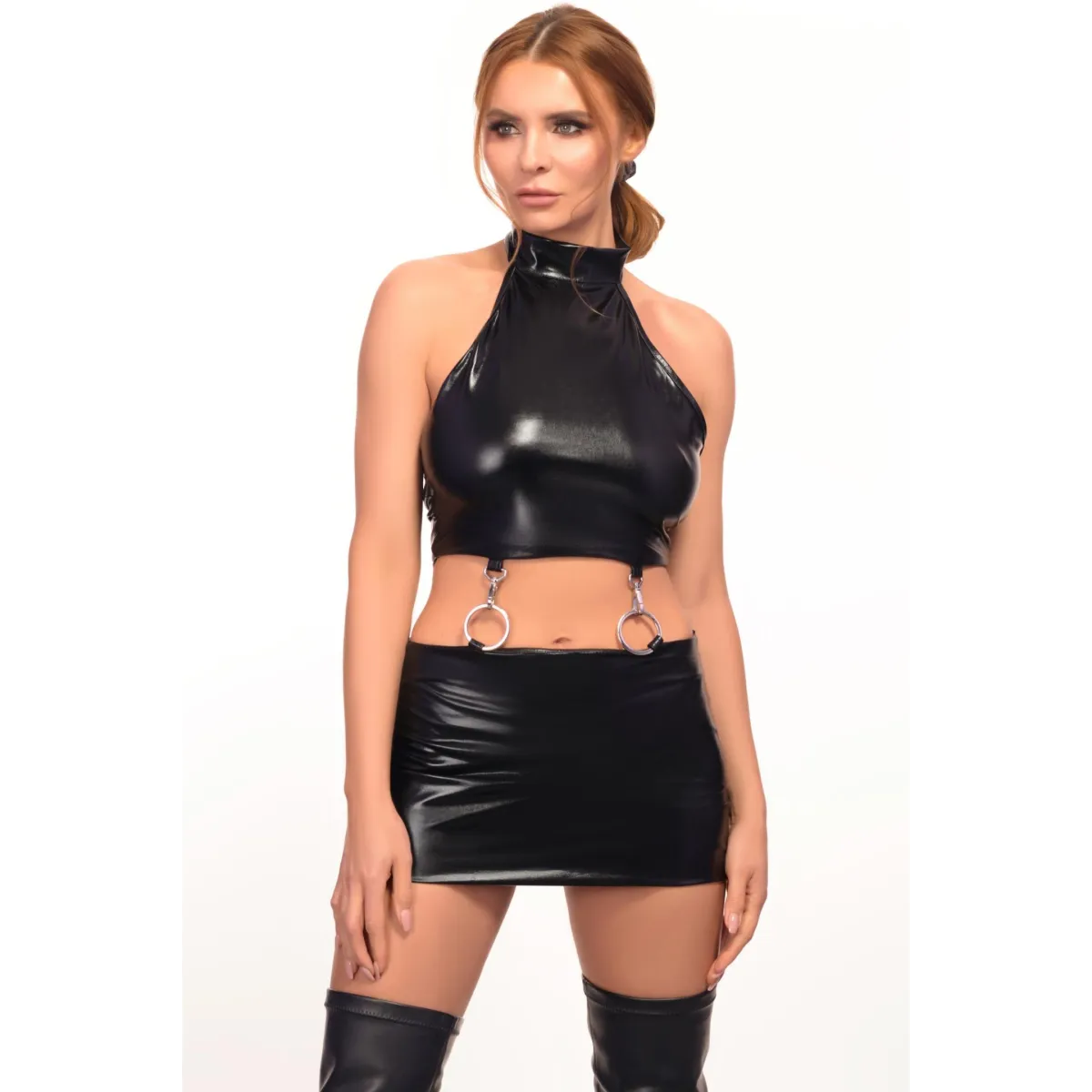 Schwarzes 2-teiliges Set D164 von 7-Heaven | Fesselliebe.de